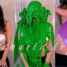 Miss Nicole: Meredith Blasted With Green Slime in Aritzia Leather Jeans