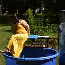 JD and Messy Andi: Dreaming of warmer weather with a formal dunking!