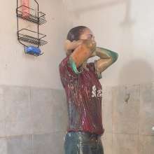 Ready2Wam Studio: Katty Showering after Destroy Her Favorite Soccer Shirt