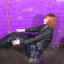 DungeonMasterOne: Miss Abigail Soaked in Double Denim Wetlook