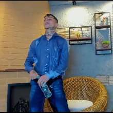 WETColours: Nico Gets Wet Dressed in a Blue Shirt and Jeans