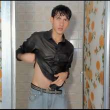 WETColours: Ryan Takes a Shower in a Green Shirt and Jeans