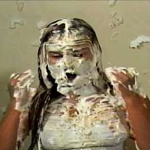 Anglefan: Kristen slimed in her towel and shower cap