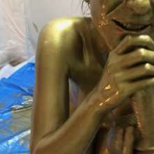 VioletVixen: Violet Turns into Golden Fembot!  Asfr BJ POV