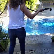 Wet Orchid: Wet Orchid Watering Flowers, Oops the Hose Slipped!