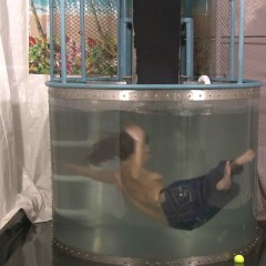 doctor_splash: Dunk Tank Featuring Ariel Dunked in Jeans