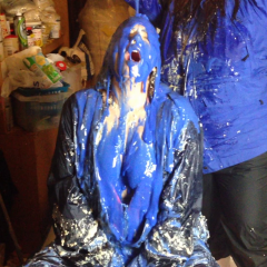 CandyCustard: Candy messes up Maria in rainwear