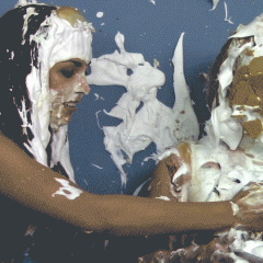 SlapstickStuff: Shelly v.  Kasie: The Full-Blown Tit-for-Tat Pie-n-cake-n-slime Fest