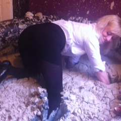 CandyCustard: Mud virgin Axa Jay gets muddy in officewear, tights and heels
