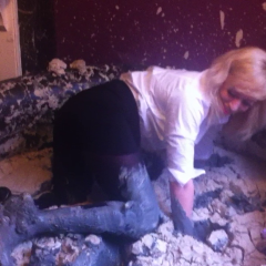 CandyCustard: Mud virgin Axa Jay gets muddy in officewear, tights and heels
