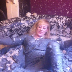 CandyCustard: Mud virgin Axa Jay gets muddy in officewear, tights and heels