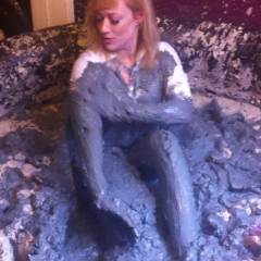 CandyCustard: Mud virgin Axa Jay gets muddy in officewear, tights and heels
