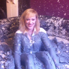 CandyCustard: Mud virgin Axa Jay gets muddy in officewear, tights and heels