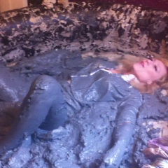 CandyCustard: Mud virgin Axa Jay gets muddy in officewear, tights and heels