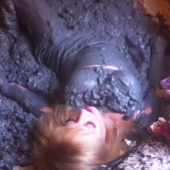 CandyCustard: Mud virgin Axa Jay gets muddy in officewear, tights and heels