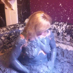 CandyCustard: Mud virgin Axa Jay gets muddy in officewear, tights and heels