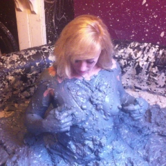 CandyCustard: Mud virgin Axa Jay gets muddy in officewear, tights and heels