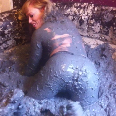 CandyCustard: Mud virgin Axa Jay gets muddy in officewear, tights and heels