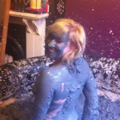 CandyCustard: Mud virgin Axa Jay gets muddy in officewear, tights and heels