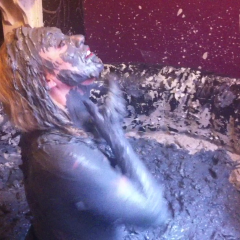 CandyCustard: Mud virgin Axa Jay gets muddy in officewear, tights and heels