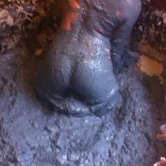 CandyCustard: Mud virgin Axa Jay gets muddy in officewear, tights and heels