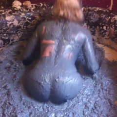 CandyCustard: Mud virgin Axa Jay gets muddy in officewear, tights and heels