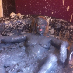 CandyCustard: Mud virgin Axa Jay gets muddy in officewear, tights and heels