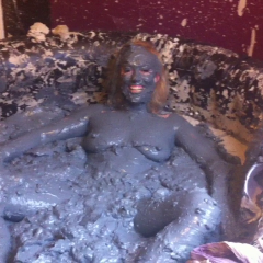 CandyCustard: Mud virgin Axa Jay gets muddy in officewear, tights and heels