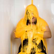CandyCustard: Hi-Res pic set of Kim with huge dildo in the gunge tank