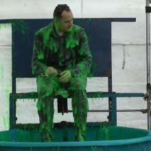 GungeTankBabes: Jonny K gets dunked in his best best-shirt and jacket.