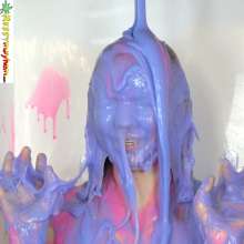 bosunbob: Photoset of Hannah gunged in pink and blue