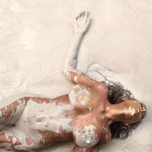 FOXY: gold paint and White clay