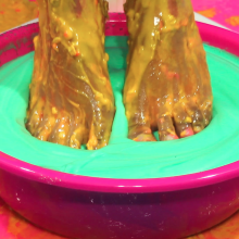 PieZone: Gabi Is Snobby and Slimed in "Guess The Mess" (Feet Dipping!)