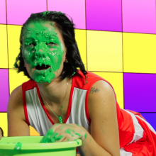 PieZone: Lucy Returns To Take The Cheerleader Challenge (Bucket Dunking!)