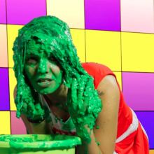 PieZone: Lucy Returns To Take The Cheerleader Challenge (Bucket Dunking!)