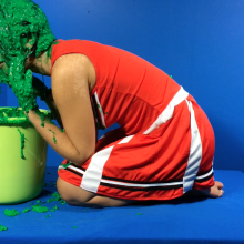 PieZone: Lucy Returns To Take The Cheerleader Challenge (Bucket Dunking!)