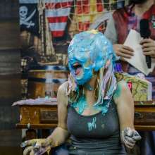 walking the plank: Special Nicoly taking many pies in the face and slimed and friends