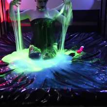 Stella: Stella fucks herself wearing Gothic lingerie in glo goo.
