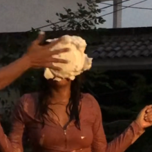 Dominic: Tiswas Girl Gets Pied in Every Outfit