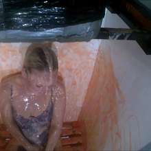 CandyCustard: Aston gunged and blasted in purple lingerie x rated