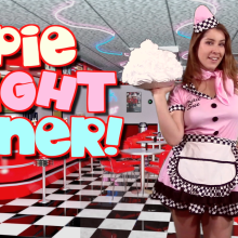 PieZone: New Model Stephanie Makes Her Messy Debut at the Pie Fight Diner!