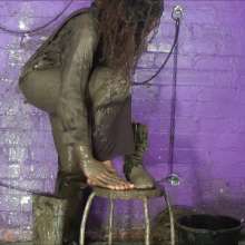 DungeonMasterOne: Friday gets covered in mud while sorting muddy washing!