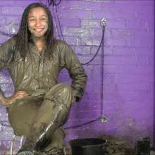 DungeonMasterOne: Friday gets covered in mud while sorting muddy washing!