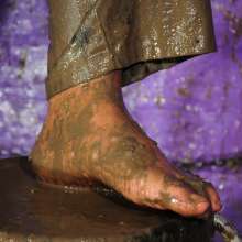 DungeonMasterOne: Friday gets covered in mud while sorting muddy washing!