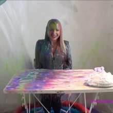 RevSlymsford: The Thank-You Desk Bundle: Cherry and Jessie both trashed at the desk