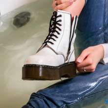 wet.look.me: Update!  Hot curly girl in a denim jacket, jeans and boots | Wetlook.biz