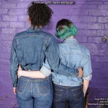 DungeonMasterOne: Friday and Cindy in blue jeans and gunge!