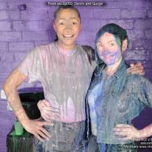 DungeonMasterOne: Friday and Cindy in blue jeans and gunge!