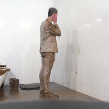 WamtasticUK: 3 Cute Guys in Smart Suits Pushed into Muddy Bath