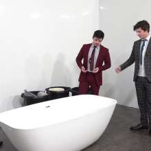WamtasticUK: 3 Cute Guys in Smart Suits Pushed into Muddy Bath